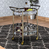 Serving Cart | Oval | Clear Glass | Gold Finish