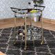Serving Cart | Oval | Clear Glass | Gold Finish