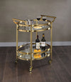 Serving Cart | Oval | Clear Glass | Gold Finish AMF-98190