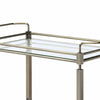 Serving Cart | 2 Tier | Glass Shelves | Side Rails | Antique Gold