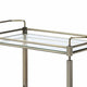 Serving Cart | 2 Tier | Glass Shelves | Side Rails | Antique Gold