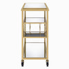 Serving Cart | Wine Holder | Stemware Rack | Gold & Clear