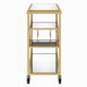 Serving Cart | Wine Holder | Stemware Rack | Gold & Clear