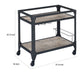 Serving Cart | Wood Shelves | Wine Holder | Brown & Gray