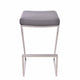 26’’ Z-Shape Backless Barstool with Padded Seat,Silver & Gray By Casagear Home BM155792