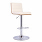 33’’ Leatherette Barstool with Stitched Details,Cream & Chrome By Casagear Home BM155714