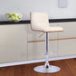 33’’ Leatherette Barstool with Stitched Details,Cream & Chrome By Casagear Home BM155714