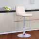 33’’ Leatherette Barstool with Stitched Details,Cream & Chrome By Casagear Home BM155714