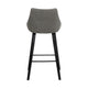26 Inch Velvet Upholstered Diamond Tufted Wood Leg Barstool Gray and Black By Casagear Home BM214620