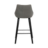 26 Inch Velvet Upholstered Diamond Tufted Wood Leg Barstool Gray and Black By Casagear Home BM214620