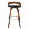 26’’ Swivel Counter Height Barstool with Open Back Brown By Casagear Home BM155721