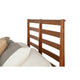 Transitional Eastern King Size Wooden Bed with Slat Back Headboard, Brown