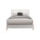 Transitional Queen Size Wooden Bed with Slat Back Headboard, White