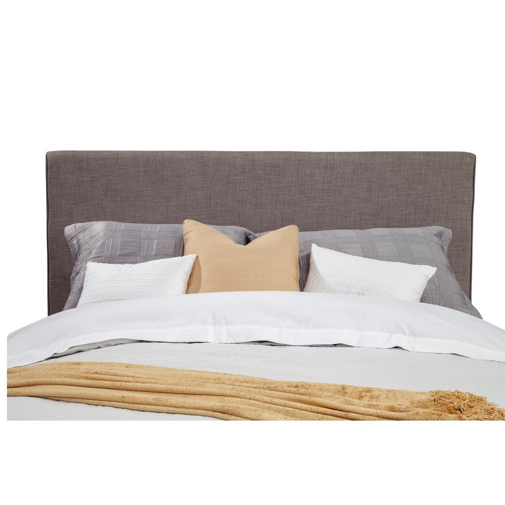 Fabric Upholstered Wooden Full Size Platform Bed with Splayed Legs, Gray