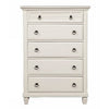 Pine Wood 5 Drawer Chest in White