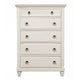 Pine Wood 5 Drawer Chest in White