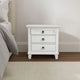 Nightstand | 3 Drawers | Pine Wood | White Finish