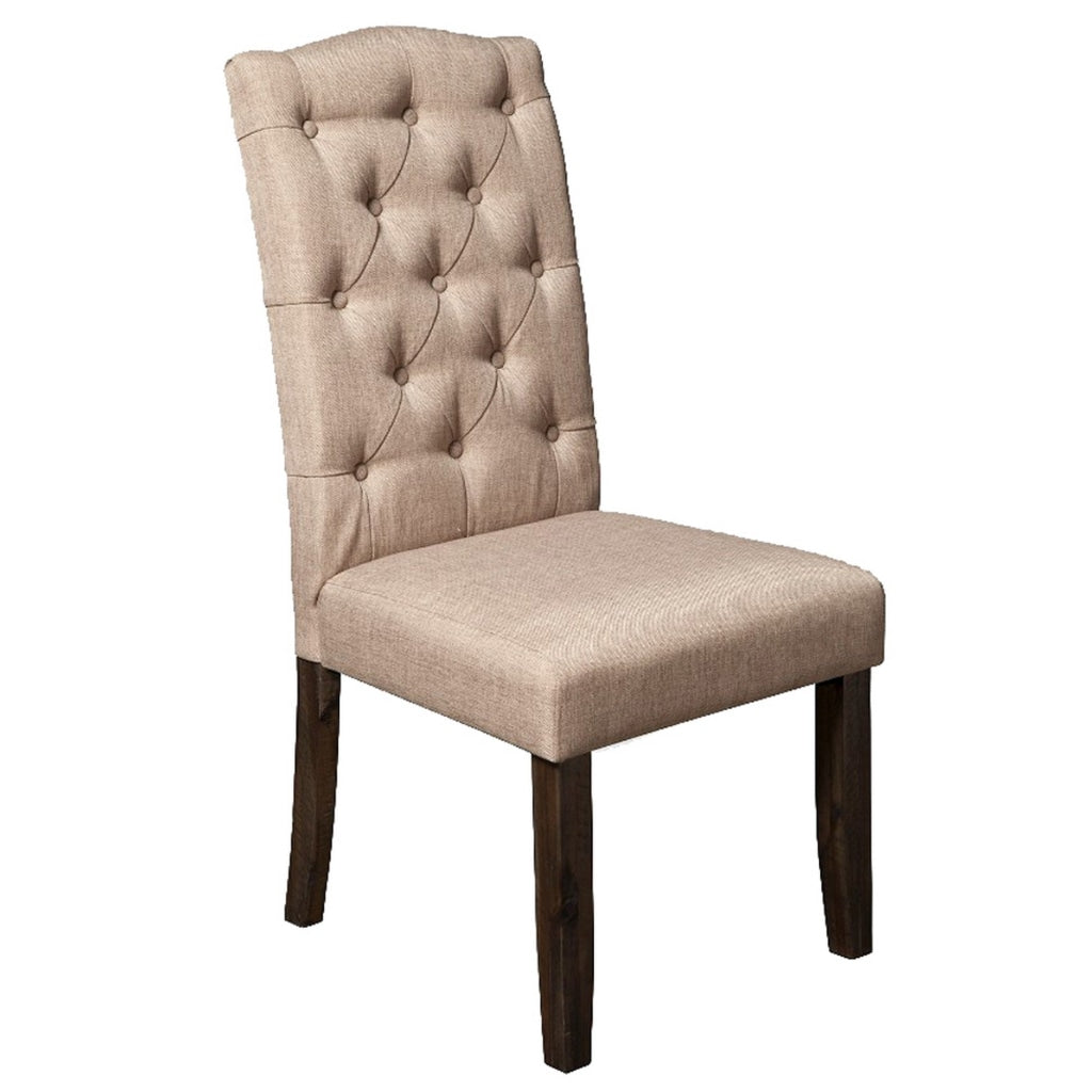 Set of 2 Button Tufted Parson Chairs Beige APF-1468-23