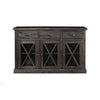 Wooden Sideboard with 3 Drawers and Doors Brown