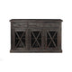 Wooden Sideboard with 3 Drawers and Doors Brown