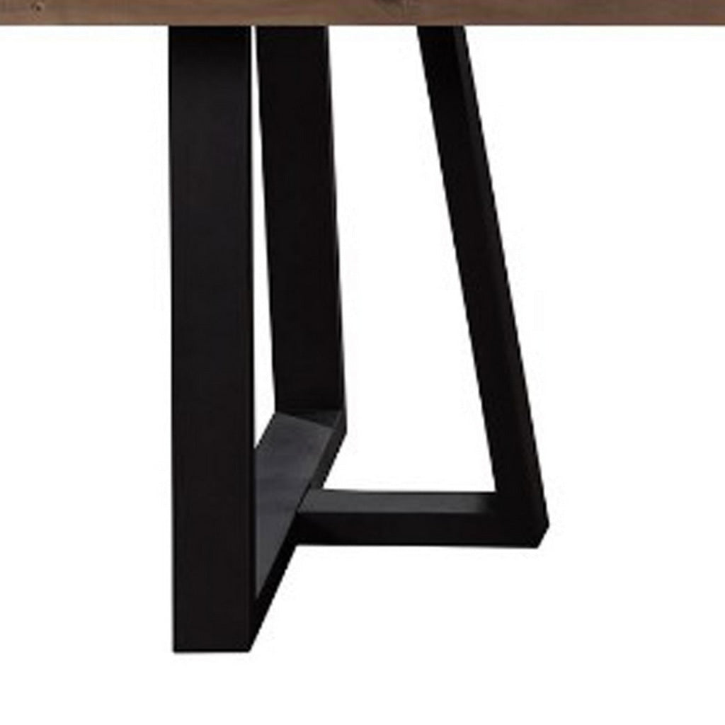 Wood And Metal Rectangular Dining Table Brown And Black By Casagear Home APF-1568-01