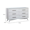 Six Drawers Mahogany Wood Dresser with Splayed Legs White APF-1867-03