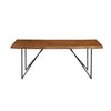 Live Edge Acaia Wood Dining Table With Metal Legs Brown And Black