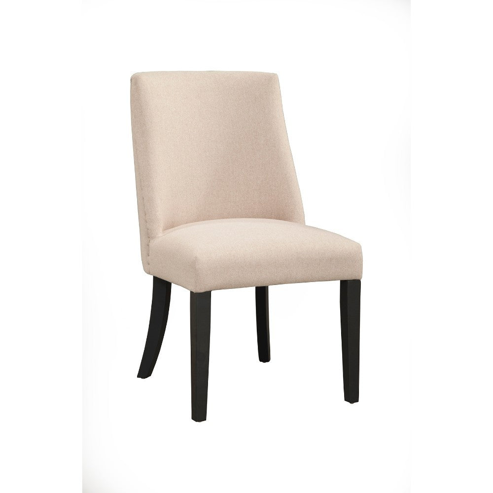 Fabric Upholstered Parson Chairs Set Of 2 Cream And Black
