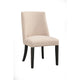 Fabric Upholstered Parson Chairs Set Of 2 Cream And Black