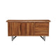 Solid Acacia Wood Server With Sleek Metal Legs Brown
