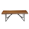 Acaia Wood Coffee/Cocktail Table With Metal Legs Brown