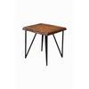 Solid Acacia Wood End/Lamp Table With Metal Legs Brown