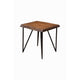 Solid Acacia Wood End/Lamp Table With Metal Legs Brown