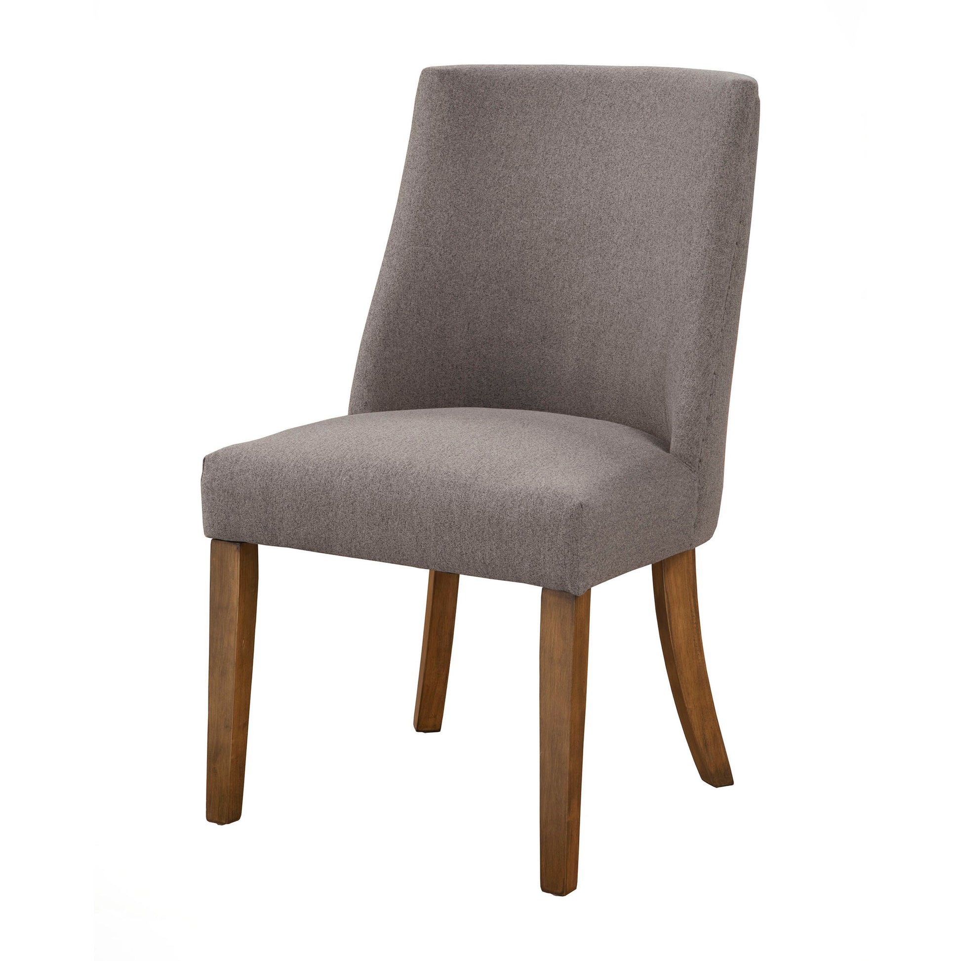 Fabric Upholstered Wooden Side Chairs With Curved Backrest Set of Two Gray and Brown - 2668-12 By Casagear Home APF-2668-12