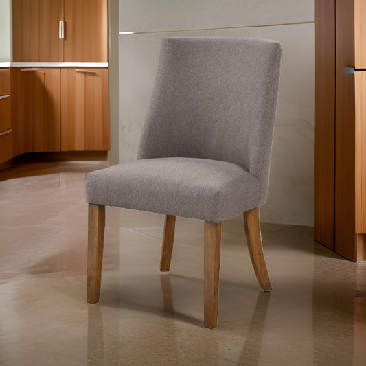 Side Chairs | Upholstered | Curved Back | Set of 2 | Gray & Brown