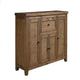Durable Wooden Server with Four Door Cabinets with Adjustable Shelves, Brown