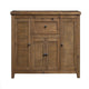 Durable Wooden Server with Four Door Cabinets with Adjustable Shelves, Brown