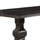 Rubberwood Dining Table With Sturdy Base Black By Casagear Home APF-3868-01