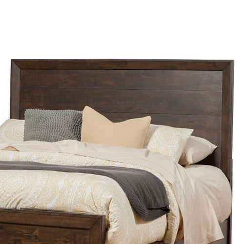 Rubberwood Queen Panel Bed In Quaint Style Brown