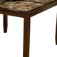 Faux Marble Top Large Pub Table With Removable Lazy Susan Brown
