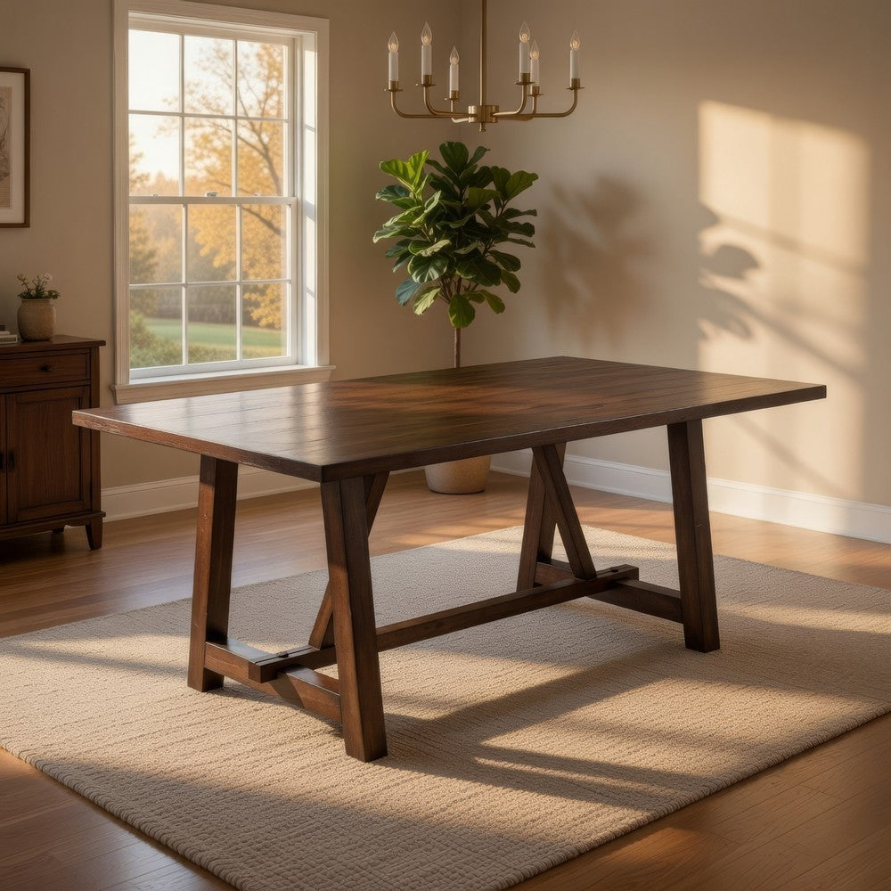 Dining Table | Rectangular | Rubberwood | Quaint Style | Brown