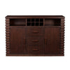 Wooden Sideboard With 3 Drawers And 2 Door Cabinets Brown