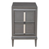 Wooden Nightstand With Two Drawers and Tapered Legs, Gray and White