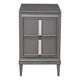 Wooden Nightstand With Two Drawers and Tapered Legs, Gray and White