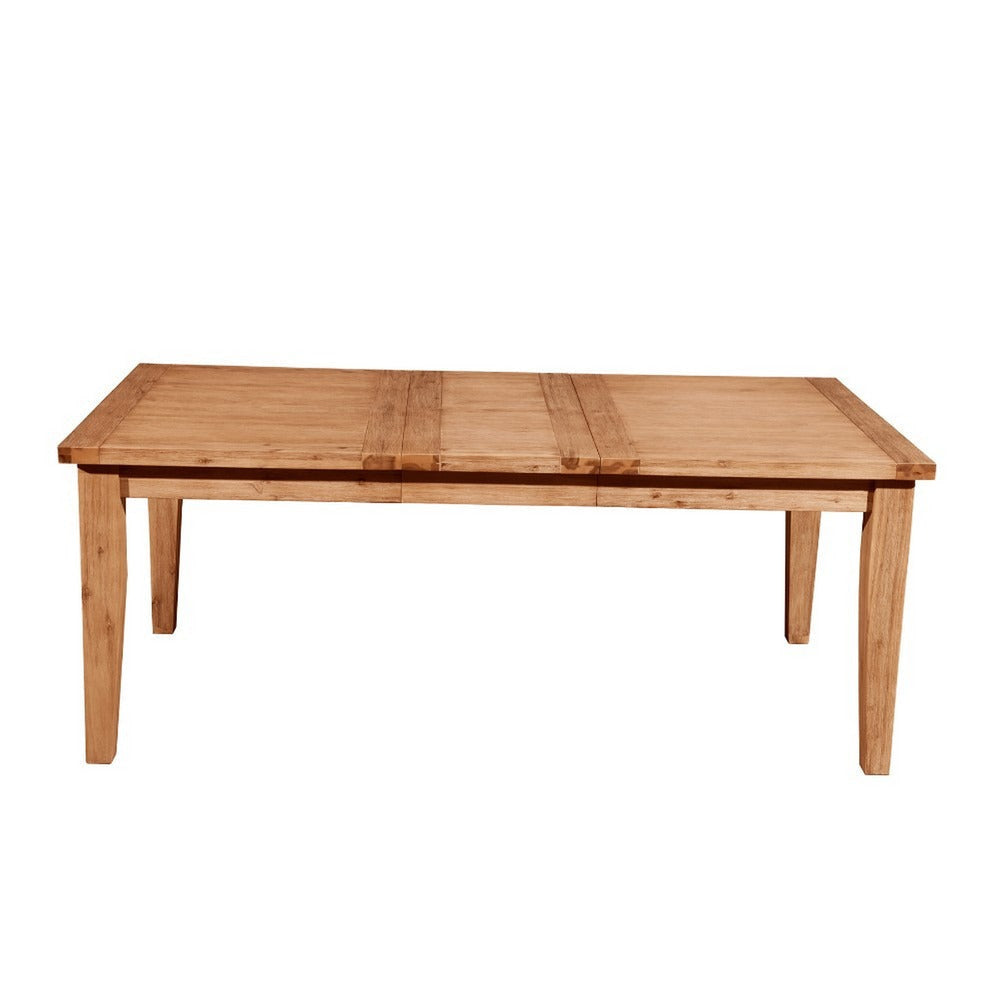 Dining Table 60-78 Inch Extendable Top Natural Brown Acacia Wood APF-8812-01