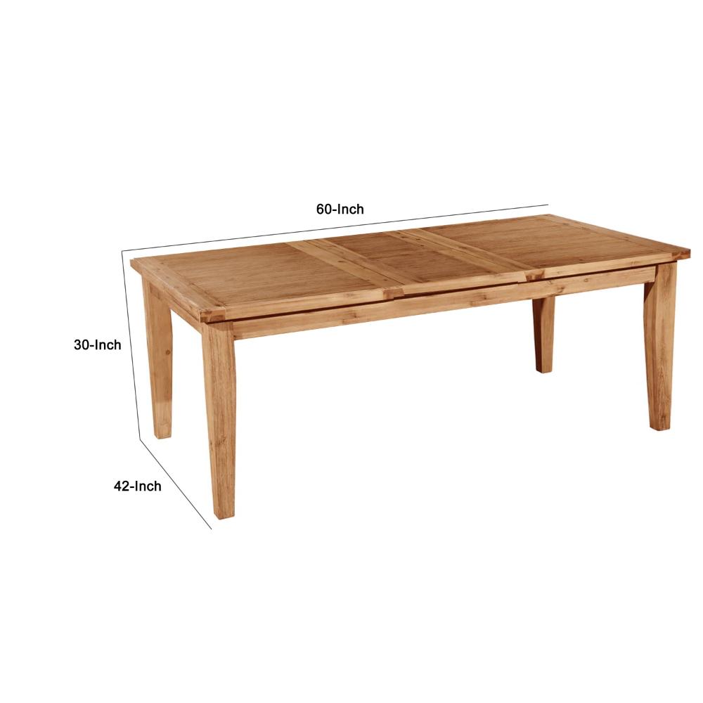 Dining Table | 60-78’’ Extendable Top | Natural Brown Acacia Wood APF-8812-01