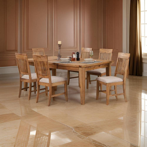 Dining Table | 60-78" Extendable Top | Natural Brown Acacia Wood