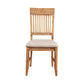 Slatted High Back Wooden Side Chair Set Of 2 Natural Brown And Beige