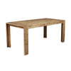 Rectangular Wooden Dining Table with Fixed Top and Block Legs, Brown