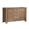 Acacia Wood Sideboard with Four Drawers and Side Cabinets, Brown